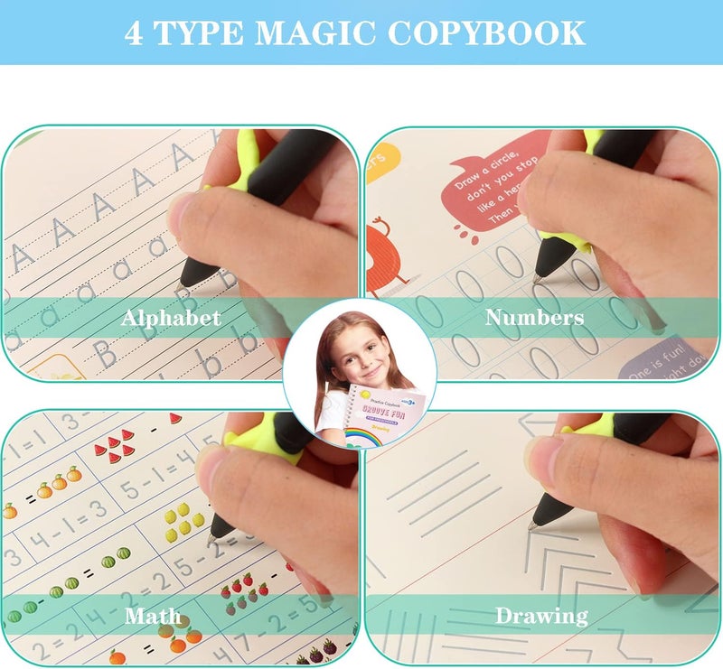 AALGO Handwriting Book Practice for Kids,Reusable Grooved Handwriting Books, Writing Practice for Kids Age 3-5 - Image 5
